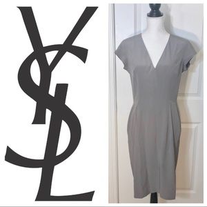 Yves Saint Laurent Grey Silk Dress
